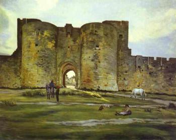 Frederic Bazille : Port of the Queen at Aigues-Mortes